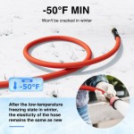 SPECILITE HotCold Water Hose 58 x 75 ft Heavy Duty Red Garden Hose 50 to 190 Flexible Lightweight Rubber Hoses With 34